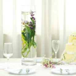 6 Pack | Round Heavy Duty Clear Cylinder Glass Vases, Tall Flower Vase -Home Decor Promotional Store VASE A3 PARENT 3