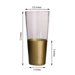 2 Pack | 12" Clear / Gold Cylinder Bud Vases, Glass Vase Flower Centerpieces -Home Decor Promotional Store VASE A40 12 GOLD 98