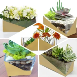 2 Pack Gold Dipped Square Glass Vases, Votive Candle Holders 6" -Home Decor Promotional Store VASE A41 A42 EBC2.progressive 025315f3 b4f0 4c80 94ba 8d200617822a