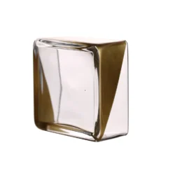 2 Pack Gold Dipped Square Glass Vases, Votive Candle Holders 6" -Home Decor Promotional Store VASE A41 6 GOLD D04