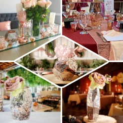 2 Pack | 8" Silver / Rose Gold Pentagon Geometric Vases, Mercury Glass Candle Holders -Home Decor Promotional Store VASE A54 55 56 EBC2.progressive dc8a9c0b 3a3c 46f4 9a46 33bb3f8ed9d0