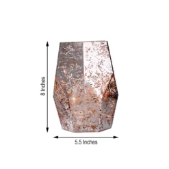 2 Pack | 8" Silver / Rose Gold Pentagon Geometric Vases, Mercury Glass Candle Holders -Home Decor Promotional Store VASE A55 8 054 98.progressive 05845ff8 bfbb 4a20 8905 a7c5ad486890