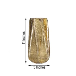 2 Pack | Gold Geometric Mercury Glass Vase Flower Centerpieces -Home Decor Promotional Store VASE A58 12 GOLD 98 1