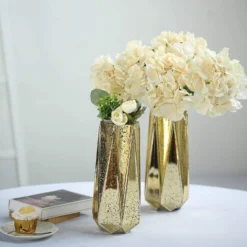 2 Pack | Gold Geometric Mercury Glass Vase Flower Centerpieces -Home Decor Promotional Store VASE A58 12 GOLD 01 fc1e0ae7 6339 499f 9389 e3794e617f90