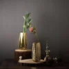 2 Pack | Gold Geometric Mercury Glass Vase Flower Centerpieces