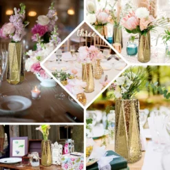 2 Pack | Gold Geometric Mercury Glass Vase Flower Centerpieces -Home Decor Promotional Store VASE A58 EBC2.progressive ddea1e2f 4857 4759 8312 8d548155f112