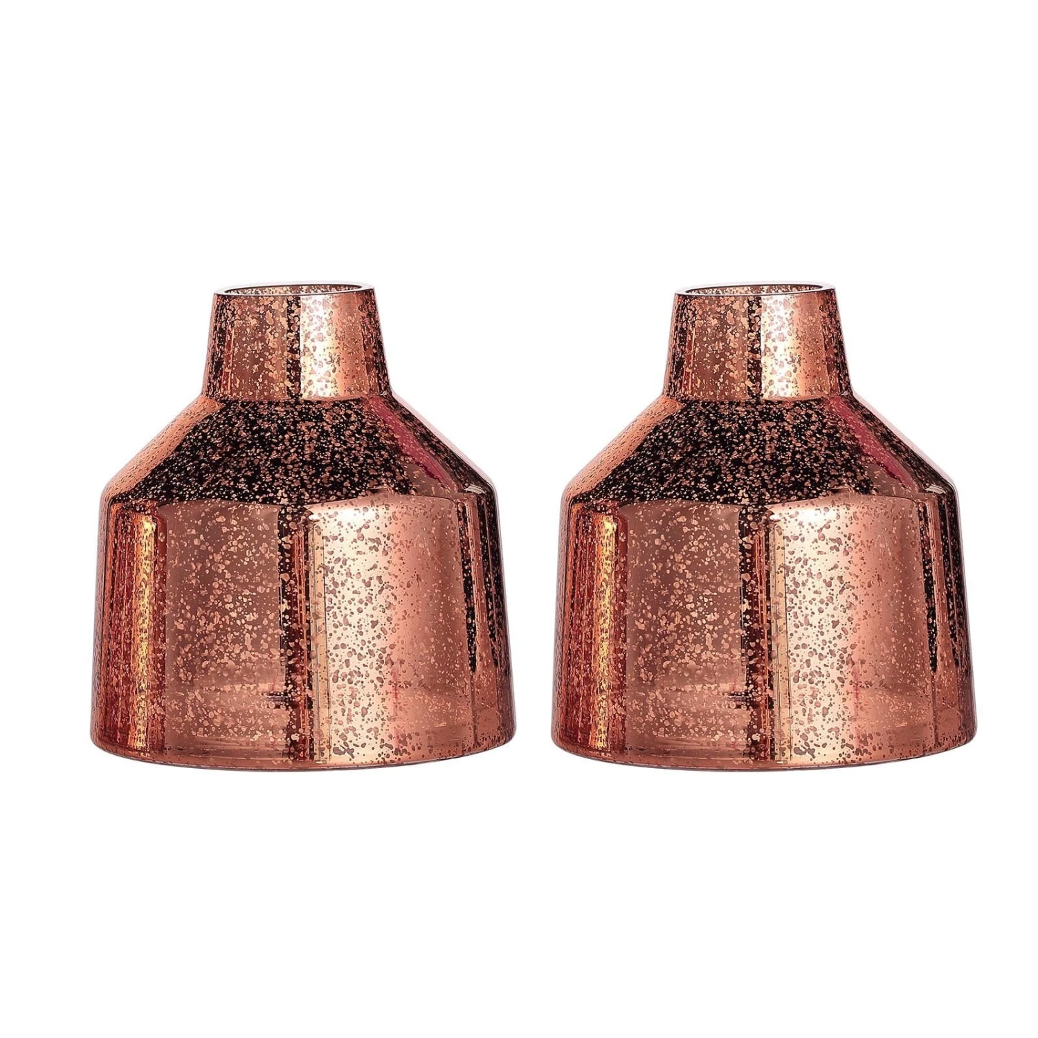 2 Pack | Rose Gold Vessel Shaped Mercury Glass Vase Flower Centerpieces 9 2 Pack | Rose Gold Vessel Shaped Mercury Glass Vase Flower Centerpieces - Image 9