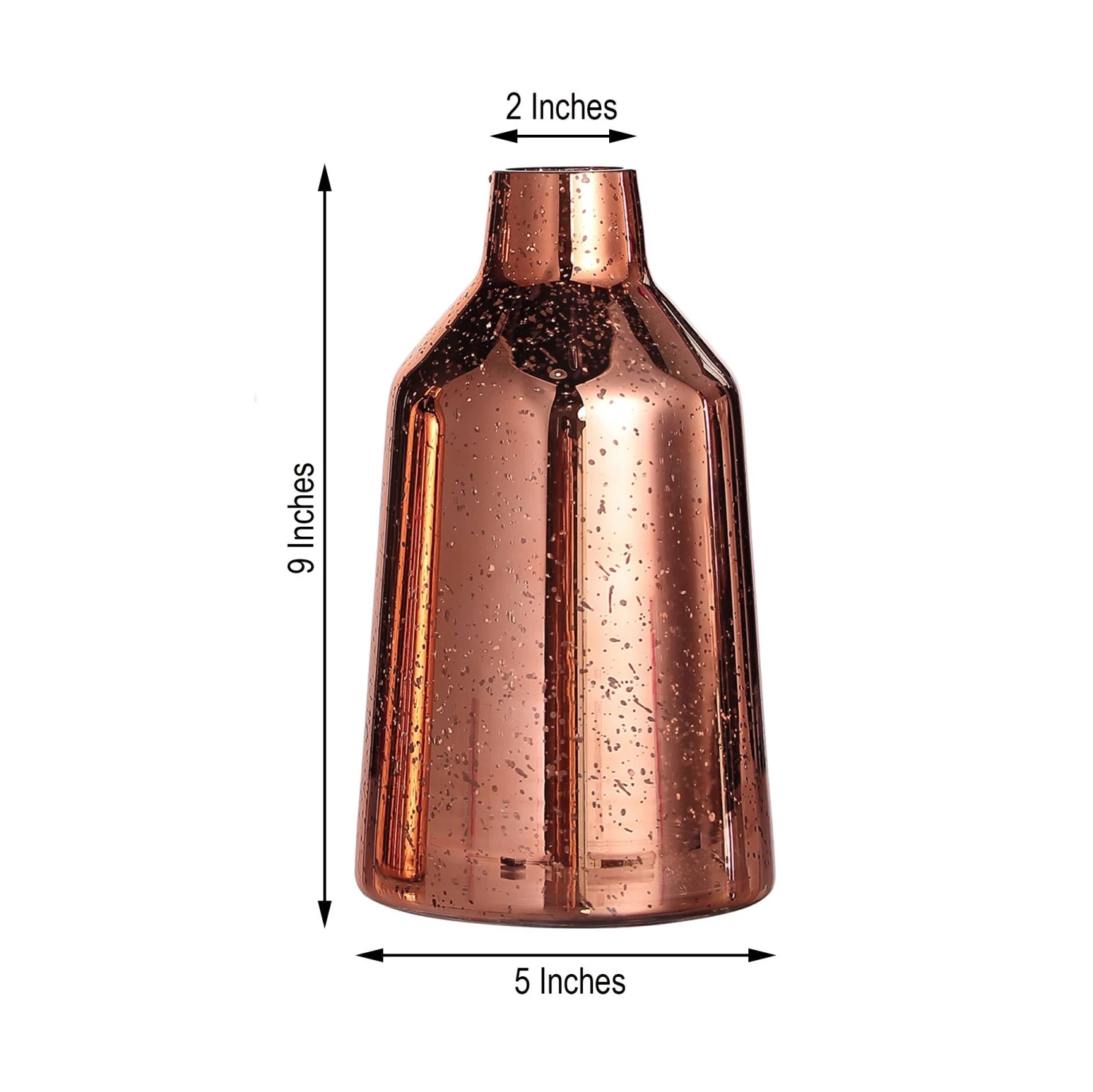 2 Pack | Rose Gold Vessel Shaped Mercury Glass Vase Flower Centerpieces 14 2 Pack | Rose Gold Vessel Shaped Mercury Glass Vase Flower Centerpieces - Image 14