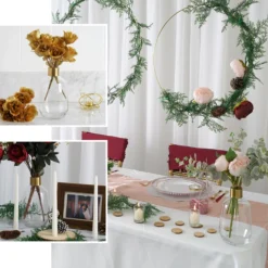 Pack Of 2 - Clear Glass Flower Vase With Gold Metal Top, Decorative Glass Jars -Home Decor Promotional Store VASE A62 EBC2.progressive 0f1e3a46 6bbe 4cb5 84c3 6c6b44234e88