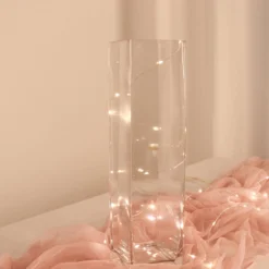 6 Pack | Heavy Duty Square Glass Cylinder Vases, Clear Glass Flower Vase -Home Decor Promotional Store VASE A6 16 D04