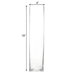 6 Pack | Heavy Duty Square Glass Cylinder Vases, Clear Glass Flower Vase -Home Decor Promotional Store VASE A6 18 99 M