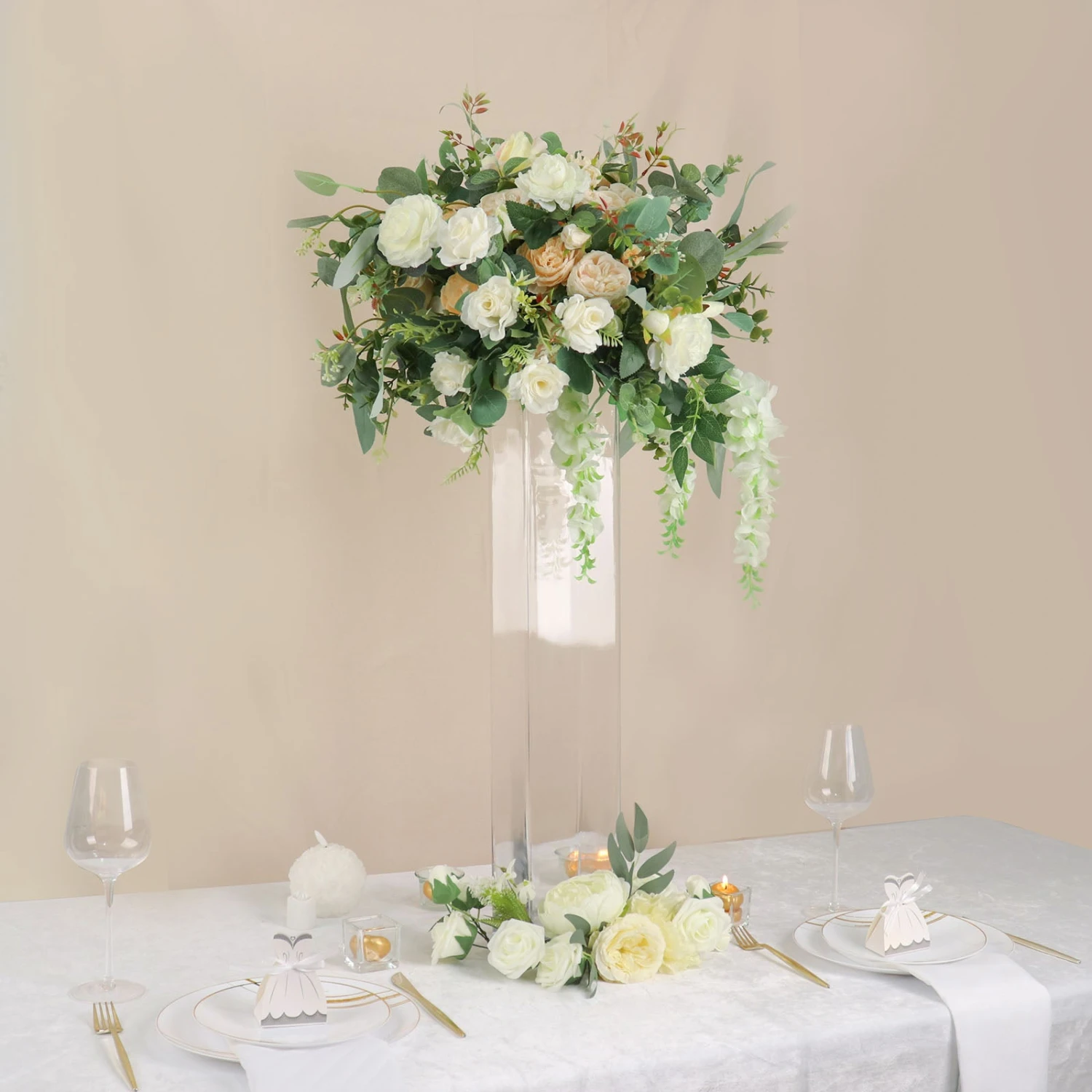 2 Pack | Heavy Duty Square Glass Cylinder Vases, Clear Glass Flower Vase 6 2 Pack | Heavy Duty Square Glass Cylinder Vases, Clear Glass Flower Vase - Image 6