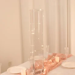 2 Pack | Heavy Duty Square Glass Cylinder Vases, Clear Glass Flower Vase 27 2 Pack | Heavy Duty Square Glass Cylinder Vases, Clear Glass Flower Vase -Home Decor Promotional Store VASE A6 28 02