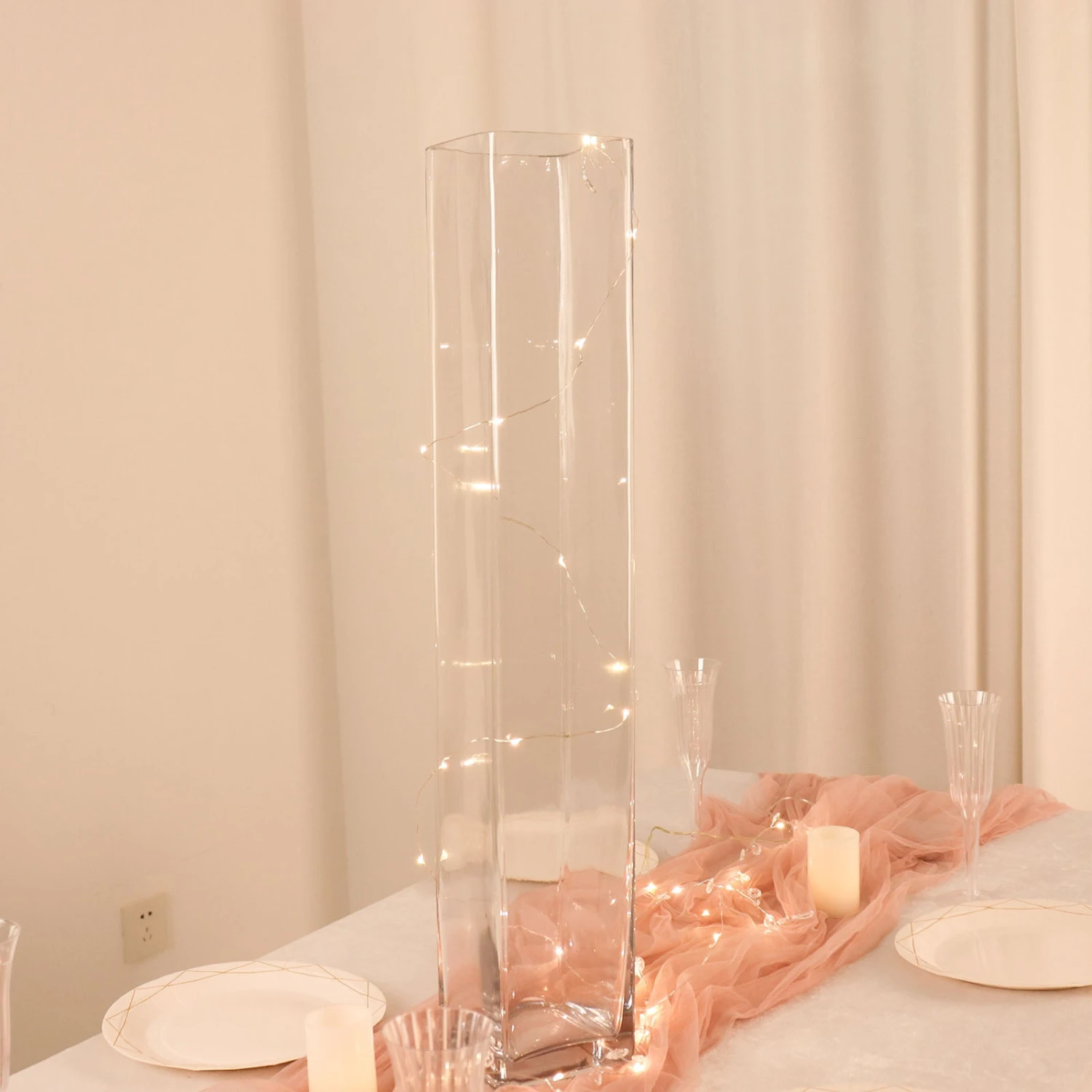 2 Pack | Heavy Duty Square Glass Cylinder Vases, Clear Glass Flower Vase 10 2 Pack | Heavy Duty Square Glass Cylinder Vases, Clear Glass Flower Vase - Image 10