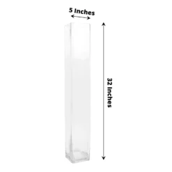 2 Pack | Heavy Duty Square Glass Cylinder Vases, Clear Glass Flower Vase 35 2 Pack | Heavy Duty Square Glass Cylinder Vases, Clear Glass Flower Vase -Home Decor Promotional Store VASE A6 32 98