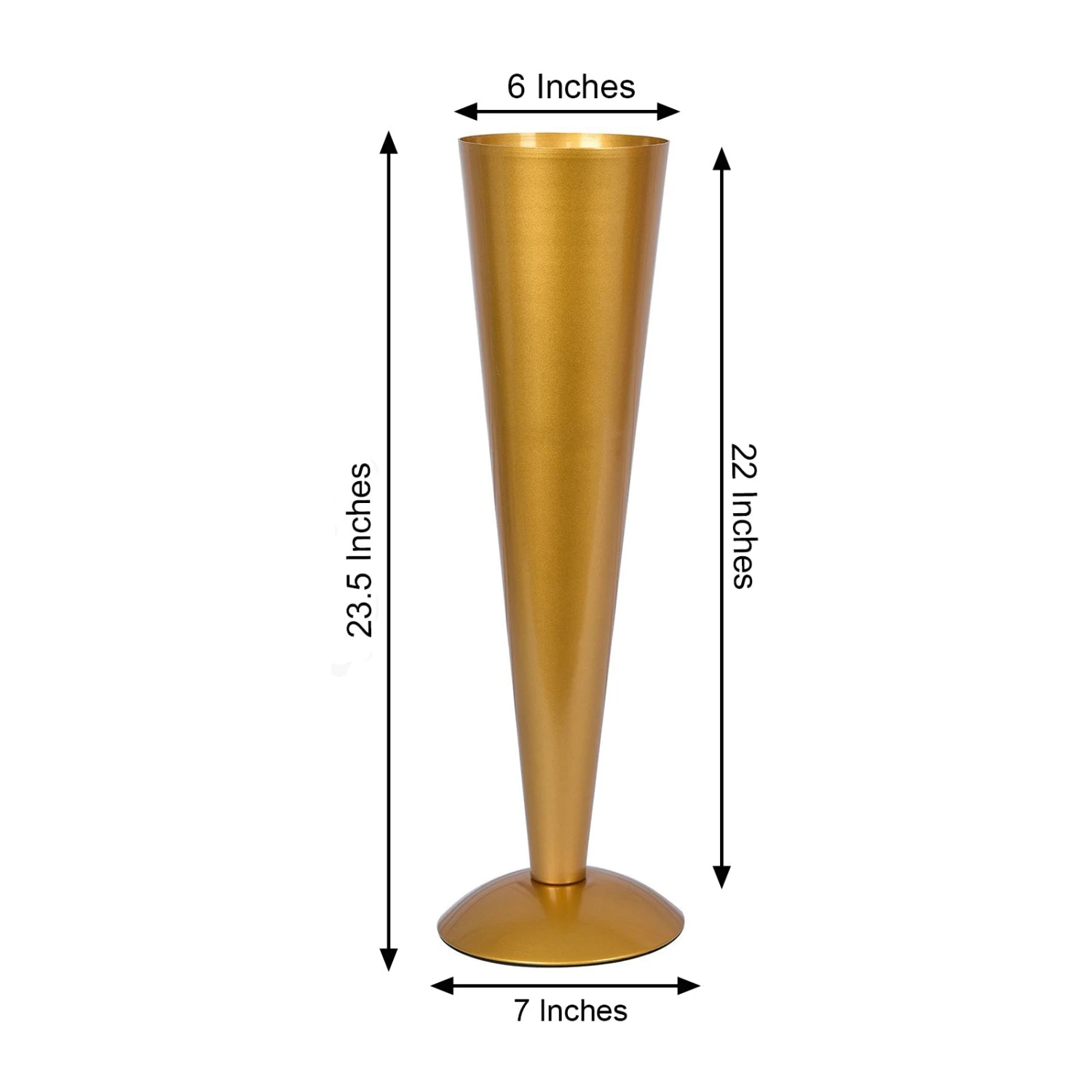Tall Brushed Gold Metal Trumpet Flower Vase Table Centerpiece 18 Tall Brushed Gold Metal Trumpet Flower Vase Table Centerpiece - Image 18