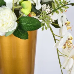 Tall Brushed Gold Metal Trumpet Flower Vase Table Centerpiece 24 Tall Brushed Gold Metal Trumpet Flower Vase Table Centerpiece -Home Decor Promotional Store VASE A71 24 GOLD D05