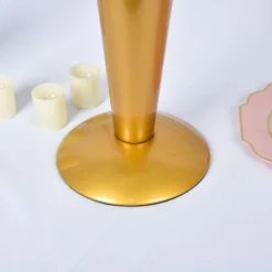 Tall Brushed Gold Metal Trumpet Flower Vase Table Centerpiece 25 Tall Brushed Gold Metal Trumpet Flower Vase Table Centerpiece -Home Decor Promotional Store VASE A71 28 GOLD D06