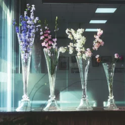 Set Of 2 | Tall Clear Reversible Clarinet Glass Trumpet Vases -Home Decor Promotional Store VASE A72 32 CLR D01.progressive f3d344b6 f0bb 467f abe5 2d6b0abb27a0