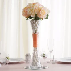 12 Pack | Clear Heavy Duty Concave Glass Vase, Hourglass Shaped Flower Vases