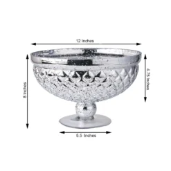 Silver Mercury Glass Compote Vase, Pedestal Bowl Centerpiece 35 Silver Mercury Glass Compote Vase, Pedestal Bowl Centerpiece -Home Decor Promotional Store VASE PB001 12 SILV 98.progressive e9381dbc c813 4b36 80fe e8e20aa13a75