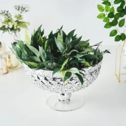 Silver Mercury Glass Compote Vase, Pedestal Bowl Centerpiece 34 Silver Mercury Glass Compote Vase, Pedestal Bowl Centerpiece -Home Decor Promotional Store VASE PB001 12 SILV D04.progressive 34644abe e450 43d4 9173 4e1be1a05fba