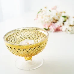 Gold Mercury Glass Compote Vase, Pedestal Bowl Centerpiece -Home Decor Promotional Store VASE PB001 8 GOLD D01.progressive d76e6013 051b 42f5 8f0d 9a862b416b03