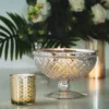 Silver Mercury Glass Compote Vase, Pedestal Bowl Centerpiece