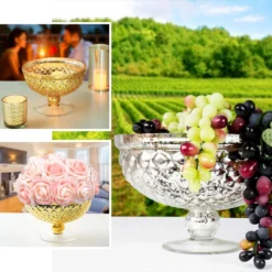 Gold Mercury Glass Compote Vase, Pedestal Bowl Centerpiece -Home Decor Promotional Store VASE PB001 EBC2.progressive 9f5c8887 0e58 4cd7 a634 a93bc9252811