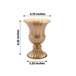 2 Pack Gold Metal Trumpet Style Flower Table Pedestal Vase, Antique Mini Compote Vase 6" 23 2 Pack Gold Metal Trumpet Style Flower Table Pedestal Vase, Antique Mini Compote Vase 6" -Home Decor Promotional Store VASE PB003 5 GOLD 98