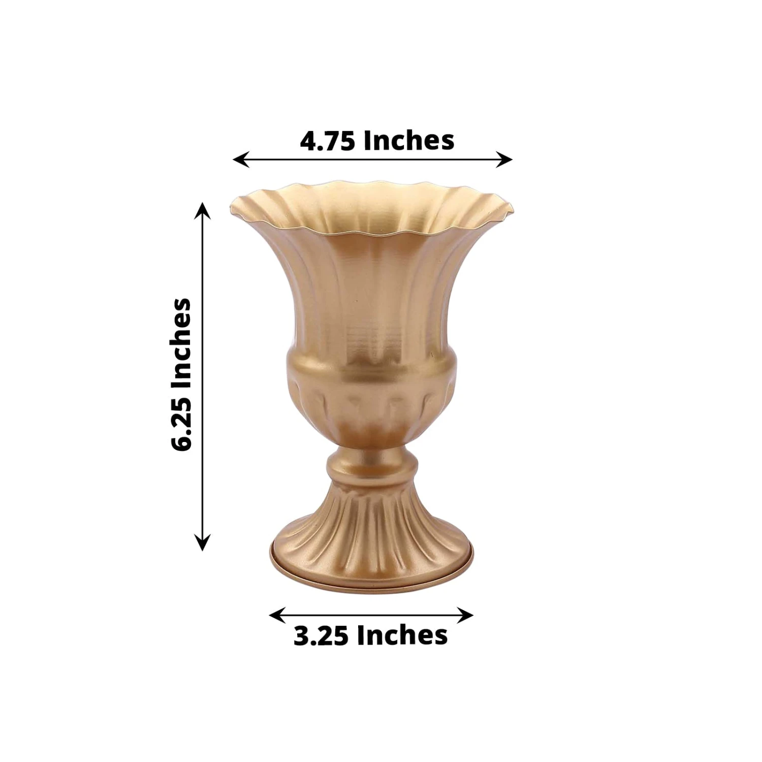 2 Pack Gold Metal Trumpet Style Flower Table Pedestal Vase, Antique Mini Compote Vase 6" 12 2 Pack Gold Metal Trumpet Style Flower Table Pedestal Vase, Antique Mini Compote Vase 6" - Image 12