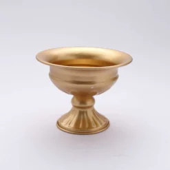 2 Pack Gold Metal Wine Goblet Style Flower Table Pedestal Vase, Antique Mini Compote Vase 4" -Home Decor Promotional Store VASE PB004 6 GOLD 99