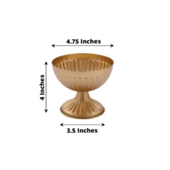 2 Pack Gold Metal Ribbed Bowl Style Flower Table Pedestal Vase, Antique Mini Compote Vase 4" 21 2 Pack Gold Metal Ribbed Bowl Style Flower Table Pedestal Vase, Antique Mini Compote Vase 4" -Home Decor Promotional Store VASE PB005 5 GOLD 98