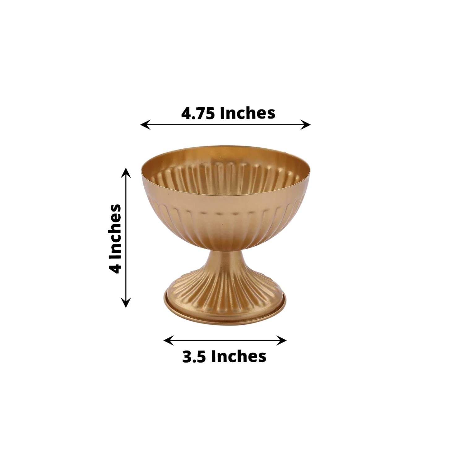 2 Pack Gold Metal Ribbed Bowl Style Flower Table Pedestal Vase, Antique Mini Compote Vase 4" 11 2 Pack Gold Metal Ribbed Bowl Style Flower Table Pedestal Vase, Antique Mini Compote Vase 4" - Image 11