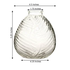 4 Pack Embossed Glass Bud Vases, Round Embossed Leaf Flower Vases 5" 19 4 Pack Embossed Glass Bud Vases, Round Embossed Leaf Flower Vases 5" -Home Decor Promotional Store VASE RND 005 CLR 98.progressive e94801b6 e620 4215 9464 e718515fe722