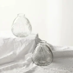 4 Pack Embossed Glass Bud Vases, Round Embossed Leaf Flower Vases 5" 26 4 Pack Embossed Glass Bud Vases, Round Embossed Leaf Flower Vases 5" -Home Decor Promotional Store VASE RND 005 CLR D02.progressive 1dea389d 8667 42fd bbbb 7ad6d3f02e1b