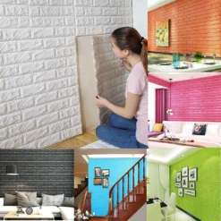 10 Pack Foam Brick Peel And Stick 3D Wall Tile Panels Covers 58sq.ft 22 10 Pack Foam Brick Peel And Stick 3D Wall Tile Panels Covers 58sq.ft -Home Decor Promotional Store WLL FOAM01 D22
