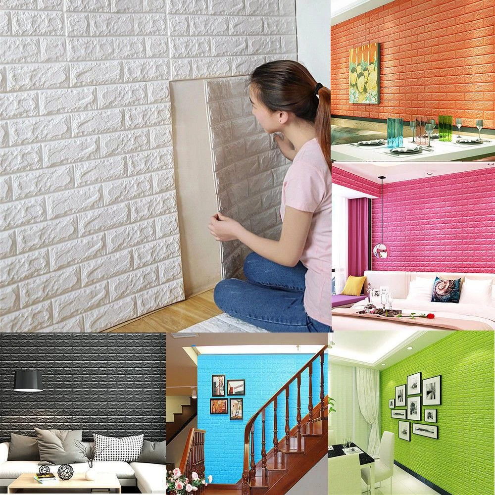 10 Pack Foam Brick Peel And Stick 3D Wall Tile Panels Covers 58sq.ft 3 10 Pack Foam Brick Peel And Stick 3D Wall Tile Panels Covers 58sq.ft - Image 3