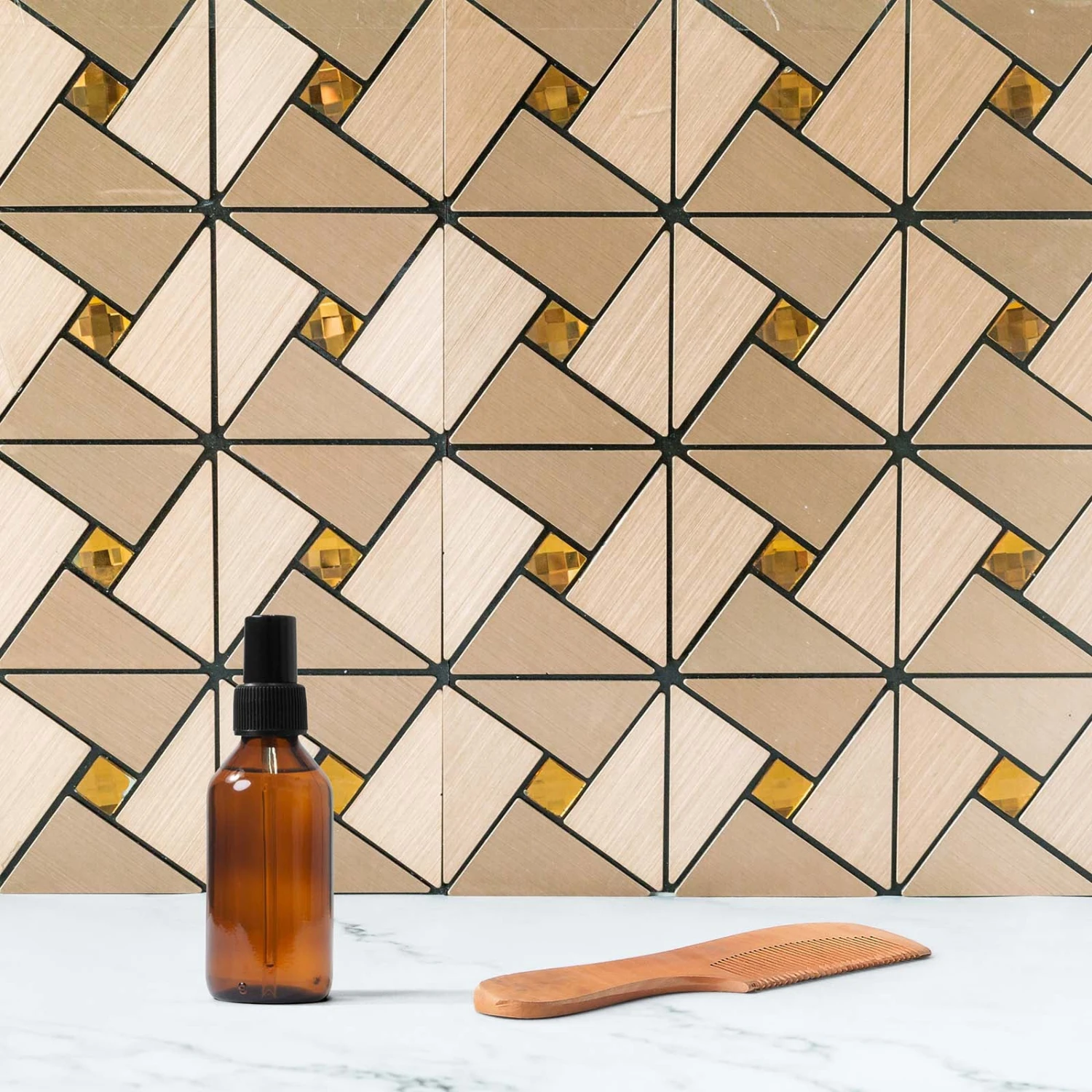 10 Pack Peel And Stick Backsplash Tiles, Rhinestone Studded 3D Metal Wall Panels 10 Sq Ft 6 10 Pack Peel And Stick Backsplash Tiles, Rhinestone Studded 3D Metal Wall Panels 10 Sq Ft - Image 6