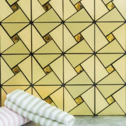 10 Pack Peel And Stick Backsplash Tiles, Rhinestone Studded 3D Metal Wall Panels 10 Sq Ft 25 10 Pack Peel And Stick Backsplash Tiles, Rhinestone Studded 3D Metal Wall Panels 10 Sq Ft -Home Decor Promotional Store WLL METAL02 GOLD 01