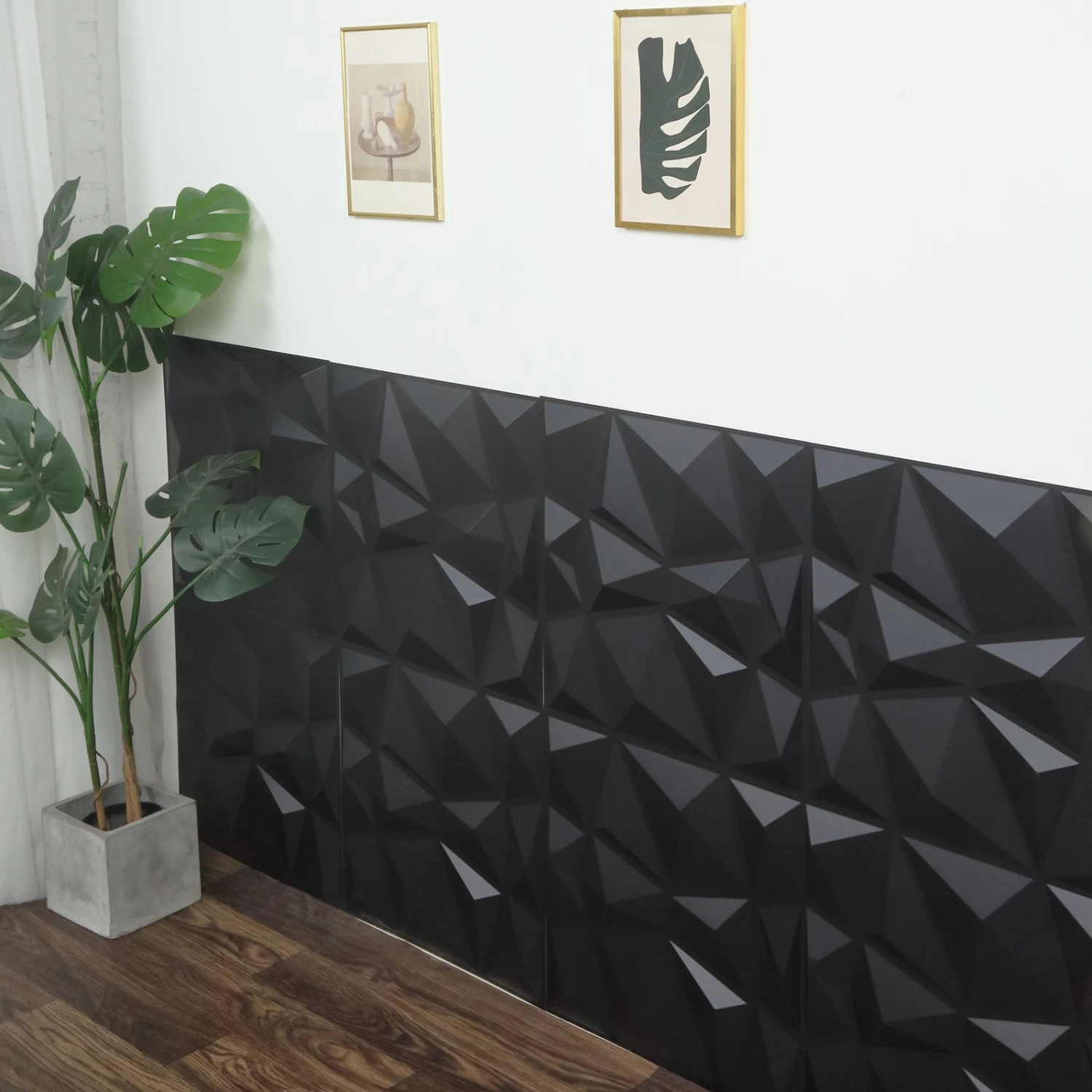 12 Pack Matte 3D Diamond Textured Stick On Wall Panels, PVC Waterproof Wall Tiles 20"X20" 6 12 Pack Matte 3D Diamond Textured Stick On Wall Panels, PVC Waterproof Wall Tiles 20"X20" - Image 6
