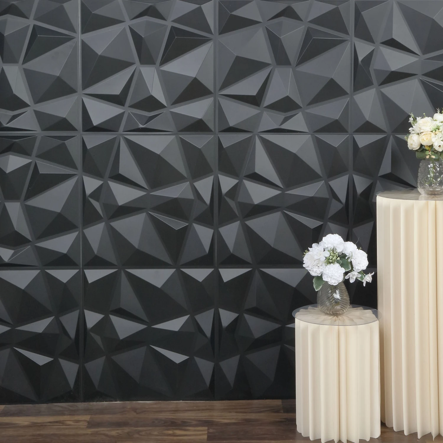 12 Pack Matte 3D Diamond Textured Stick On Wall Panels, PVC Waterproof Wall Tiles 20"X20" 14 12 Pack Matte 3D Diamond Textured Stick On Wall Panels, PVC Waterproof Wall Tiles 20"X20" - Image 14