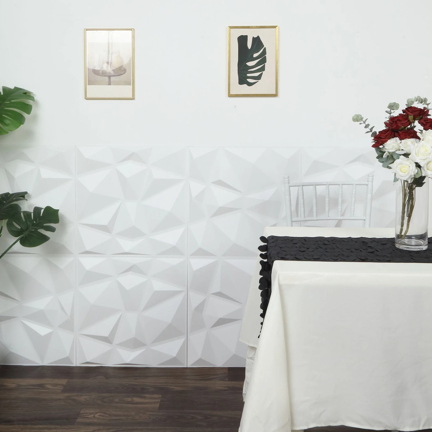12 Pack Matte 3D Diamond Textured Stick On Wall Panels, PVC Waterproof Wall Tiles 20"X20" 11 12 Pack Matte 3D Diamond Textured Stick On Wall Panels, PVC Waterproof Wall Tiles 20"X20" - Image 11