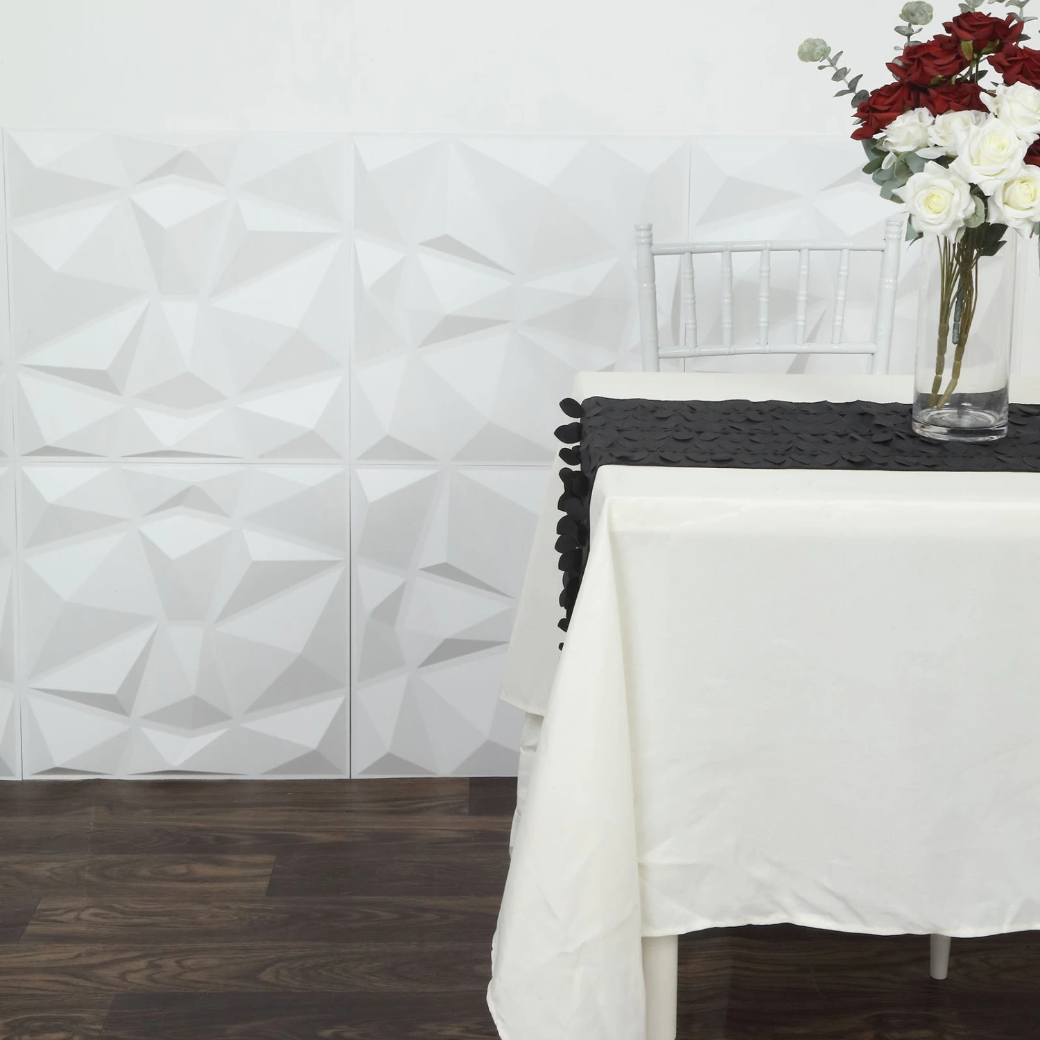 12 Pack Matte 3D Diamond Textured Stick On Wall Panels, PVC Waterproof Wall Tiles 20"X20" 7 12 Pack Matte 3D Diamond Textured Stick On Wall Panels, PVC Waterproof Wall Tiles 20"X20" - Image 7