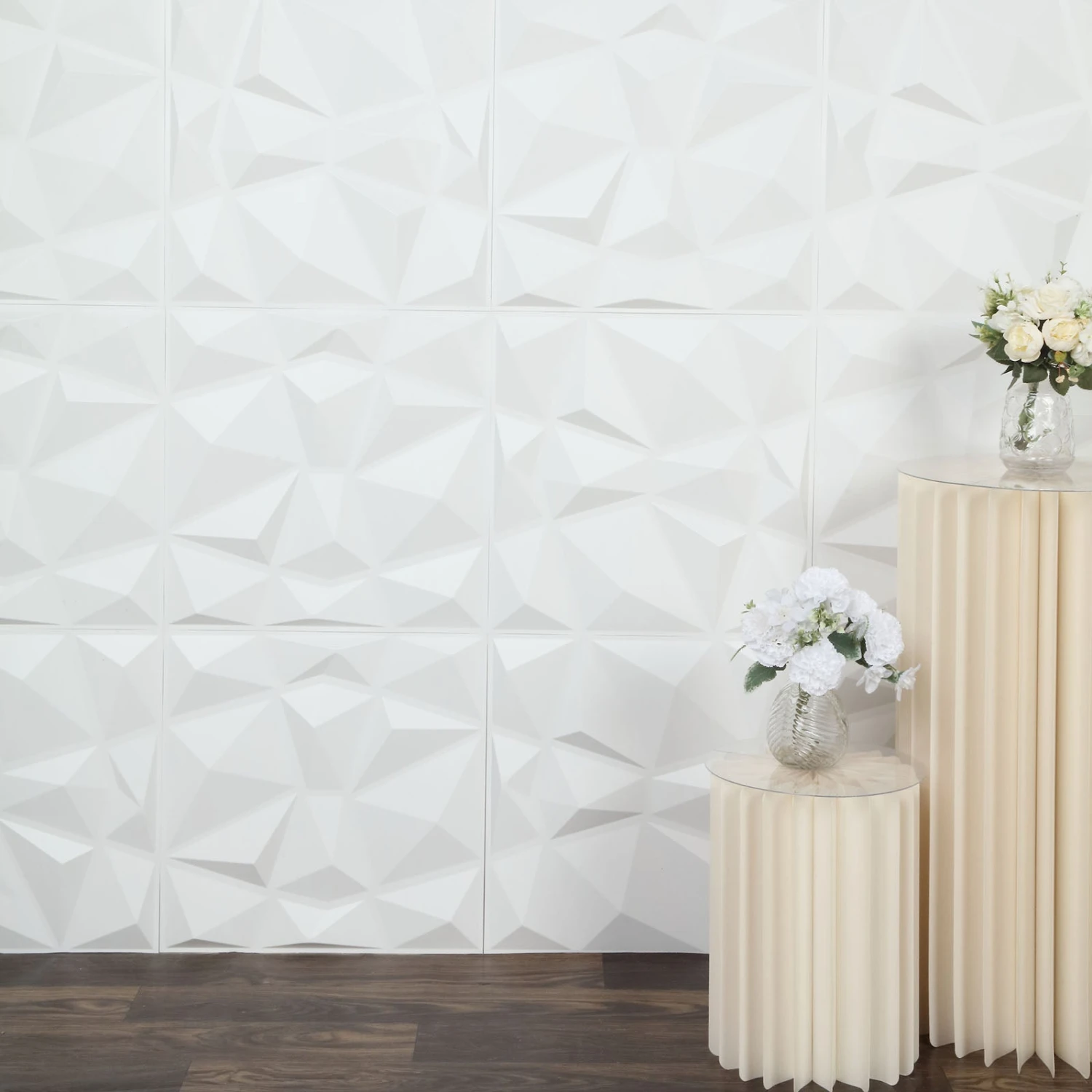 12 Pack Matte 3D Diamond Textured Stick On Wall Panels, PVC Waterproof Wall Tiles 20"X20" 10 12 Pack Matte 3D Diamond Textured Stick On Wall Panels, PVC Waterproof Wall Tiles 20"X20" - Image 10