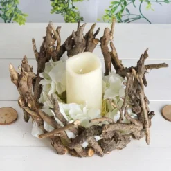 Natural Rustic Wooden Candle Holder Centerpiece, Mini Flower Vase 6" -Home Decor Promotional Store WOD CAND 008 NAT D02 490x490 f3a8cae5 aff8 4b6a 8265 1e52c8442bdc