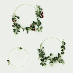 Gold Metal Hoop Wreath - Floral Hoop Set - Dreamcatcher Hoops -Home Decor Promotional Store WOD HOPMET1 1620 GOLD 01