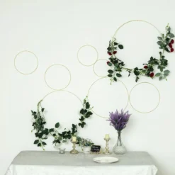 Gold Metal Hoop Wreath - Floral Hoop Set - Dreamcatcher Hoops -Home Decor Promotional Store WOD HOPMET1 712 GOLD D08