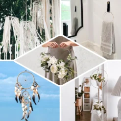 Gold Metal Hoop Wreath - Floral Hoop Set - Dreamcatcher Hoops -Home Decor Promotional Store WOD HOPMET1 712 GOLD EBC2