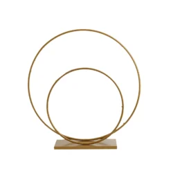 Gold Double Metal Hoop Centerpiece, Flower Stand 24" 16" -Home Decor Promotional Store WOD HOPMET3 1624 GOLD 99